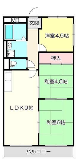 【間取り】 | ダイヤモンドハイツ橋原