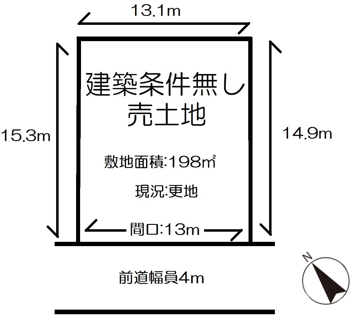 緑豊かな住環境◆敷地約６０坪◆南西向き◆現況更地◆建築条件無し売土地◆亀岡市畑野町千ケ畑クルビ谷の土地図