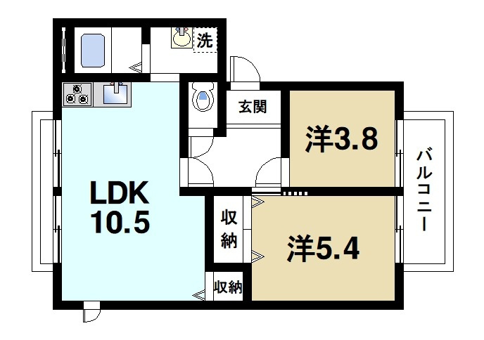 エクセル青垣の間取り|2LDKのお部屋です