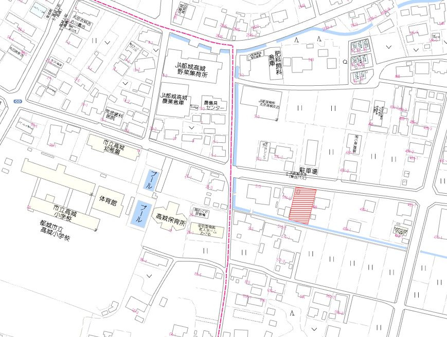 都城市高城町大井手の売地の土地図
