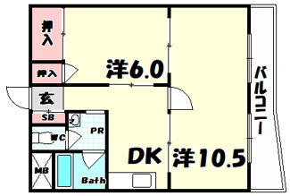 【間取り】 | パークハイツ青谷