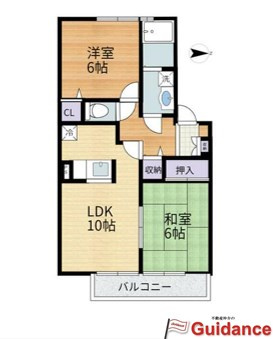 【その他】 | 天理市富堂町アパート | B棟間取図　2LDK