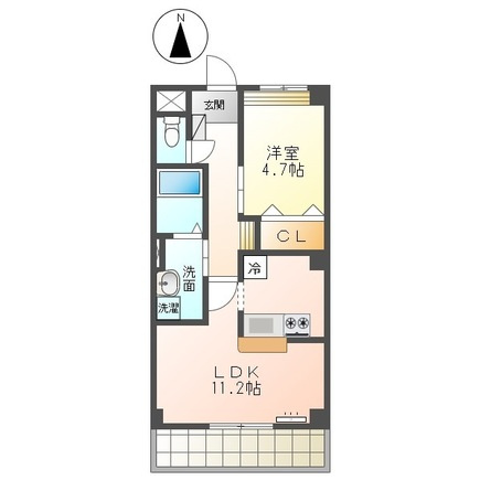 熊本市中央区上水前寺１丁目の賃貸マンションの間取り