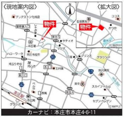 本庄市本庄第３　の地図|現地案内図