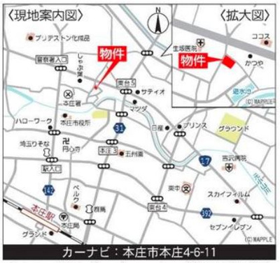 【地図】 | 本庄市本庄第３　 | 現地案内図