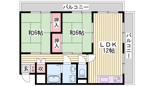 コーポ龍野の間取り