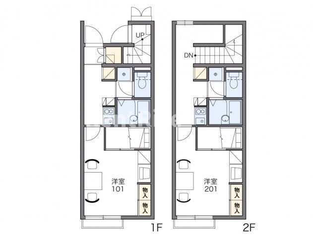 レオパレスＨＡＹＡＳＨＩ２の間取り|代表的な間取のため実際の間取とは異なる場合があります