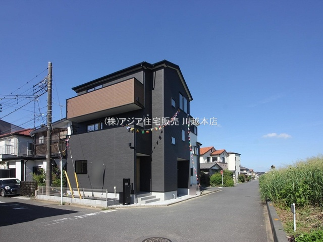 川越市木野目22-3期　新築戸建の前面道路含む現地写真|角地◇北東側5.0ｍ市道/南東側6.0ｍ市道