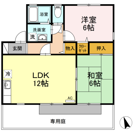 セジュールクレストB棟の間取り