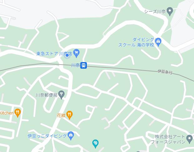 川奈　土地　550万円　400.00㎡の地図