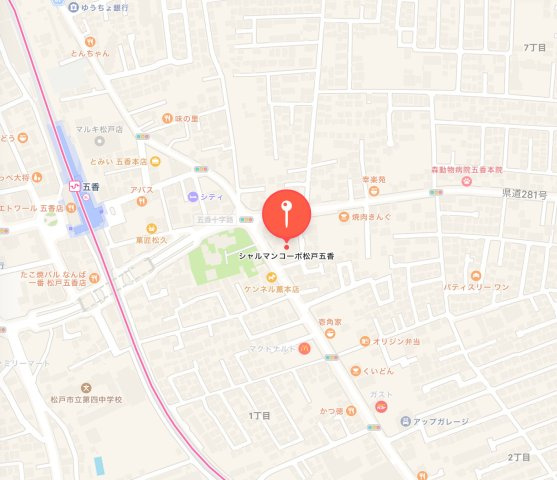 シャルマンコーポ松戸五香の地図