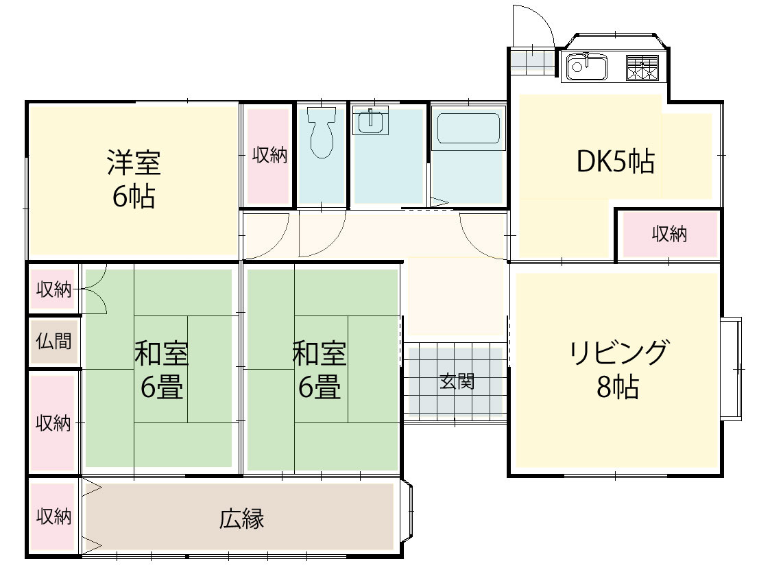 高崎市吉井町矢田平屋建ての間取り