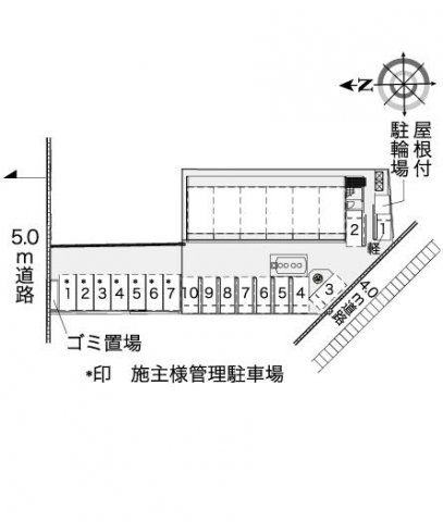レオパレスシャトレーンⅡの駐車場