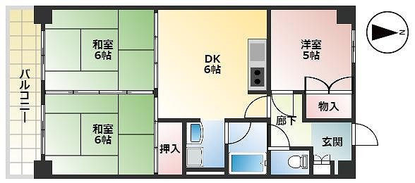 コーポ田中5号館の間取り