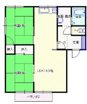 【間取り】 | フレグランスフジＢ