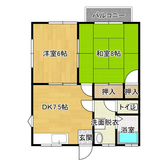 【間取り】 | ハイツリバーヒルズ