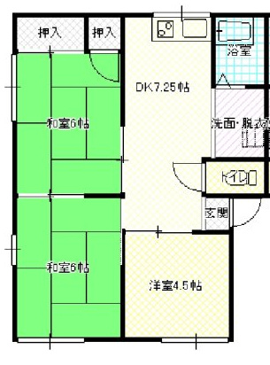 【間取り】 | 鹿田ハイツⅡ