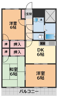 【間取り】 | グリーンピア鷹の子・