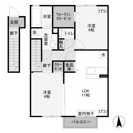 【間取り】 | サンクブランシュ　Ａ
