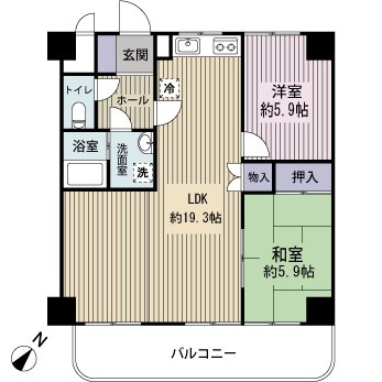 南東向きバルコニーで日当たり良好！