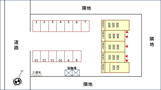 カトルセゾンの駐車場|駐車場