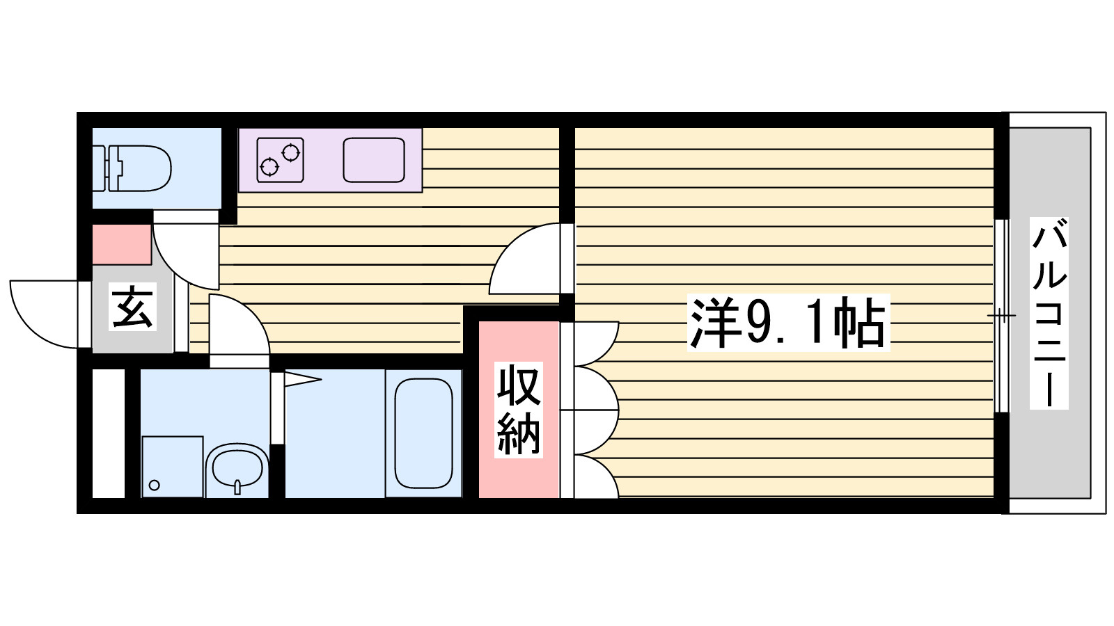 明石市大久保町谷八木のアパートの間取り