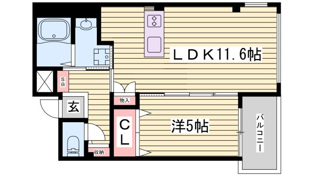 明石市魚住町錦が丘４丁目の賃貸マンションの間取り