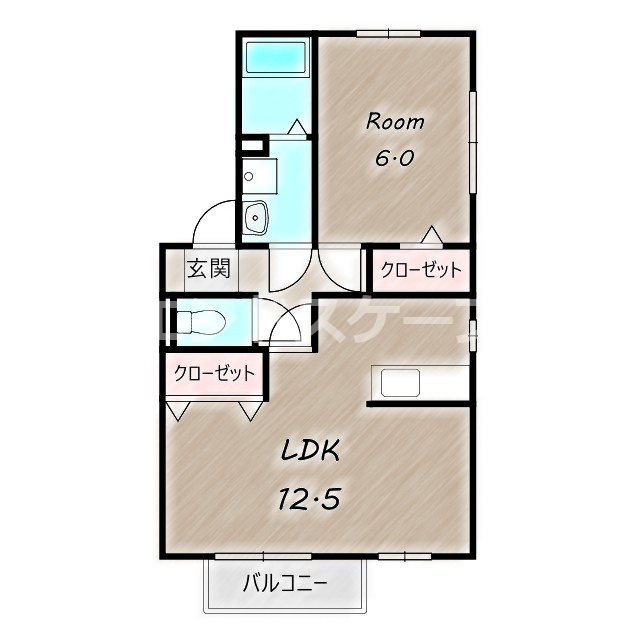 ボナール　Ａの間取り|高崎、前橋エリアのお部屋探しはエンドスケープまで！お客様の理想お聞かせ下さい♪
