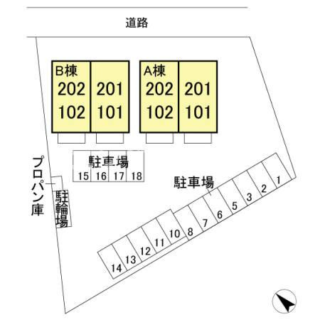 ブレア　Ａの区画図|高崎、前橋エリアのお部屋探しはエンドスケープまで！お客様の理想お聞かせ下さい♪
