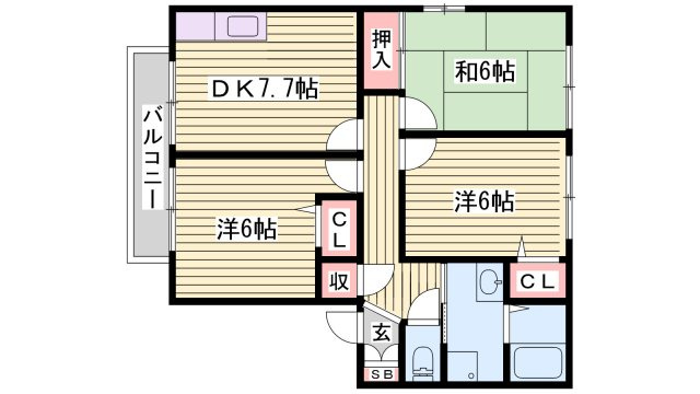DRけやきＢ棟の間取り