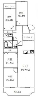 【間取り】 | ローズハイツ西宮宮前町二号棟
