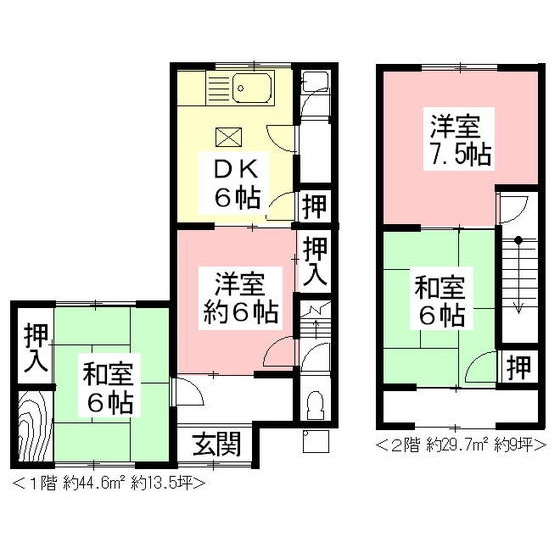 岐阜市大菅北の一戸建ての間取り