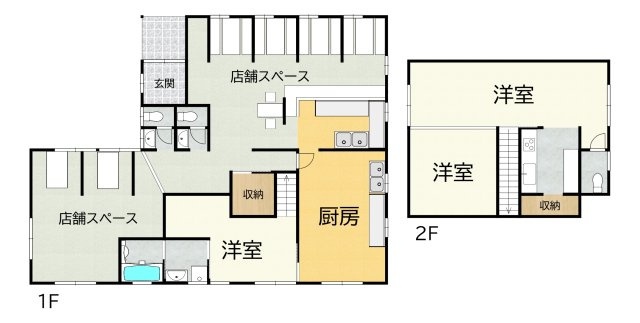 【住居付店舗】常盤の間取り