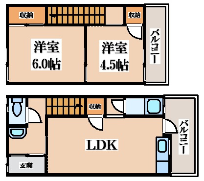 【間取り】 | 大字清瀧貸家