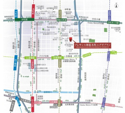 【地図】 | プレサンス堺筋本町エグゼブラン