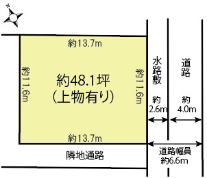 〈調整区域〉北鴻巣駅12分。43条許可取得で再建築可能な住宅用地の土地図