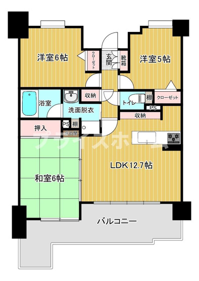 【間取り】 | ダイアパレスプライムコート薬院