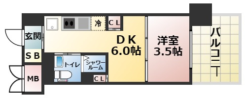 【間取り】 | J.GRAN Court京町堀202