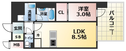 【間取り】 | J.GRAN Court京町堀204