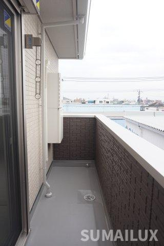 熊本市南区江越２丁目のアパートのバルコニー