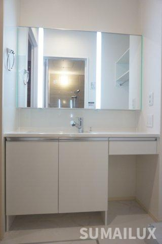 熊本市南区江越２丁目のアパートの独立洗面台