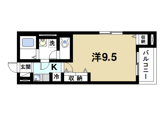 リグノ天理の間取り|１Kの間取りです