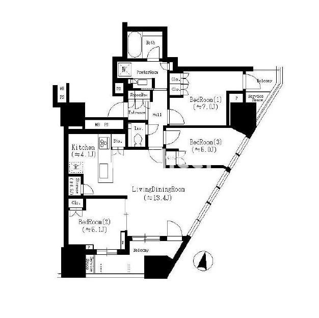プラウドタワー東池袋ステーションアリーナの間取り