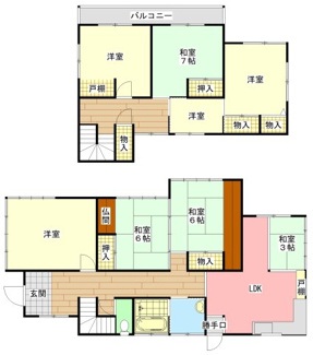 【間取り】 | 宇部市中野開作462（中古二階建）