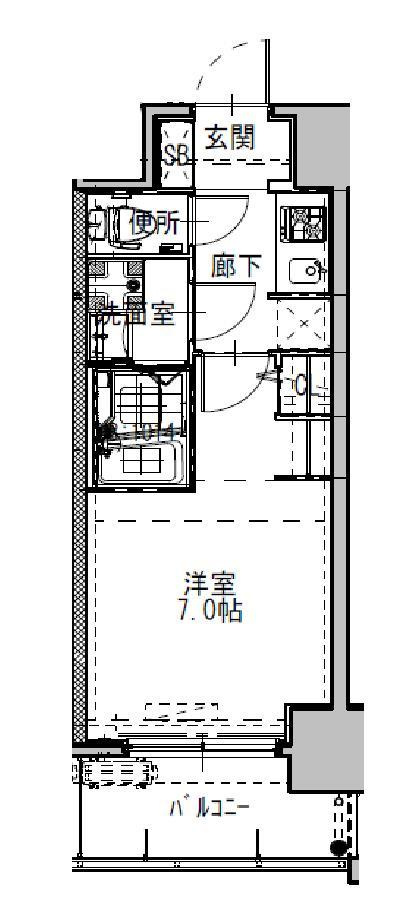 S-RESIDENCEドーム前千代崎の間取り