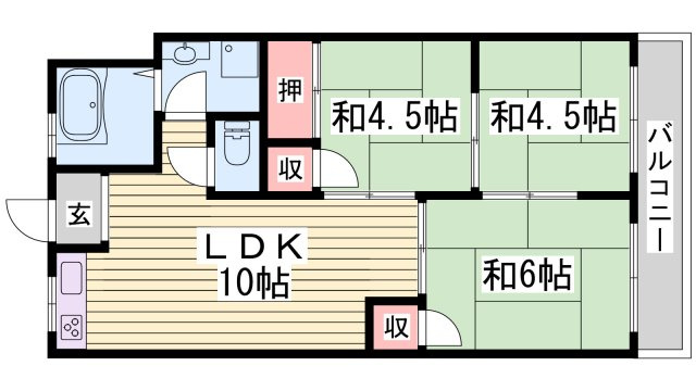 飾磨サンハイツの間取り