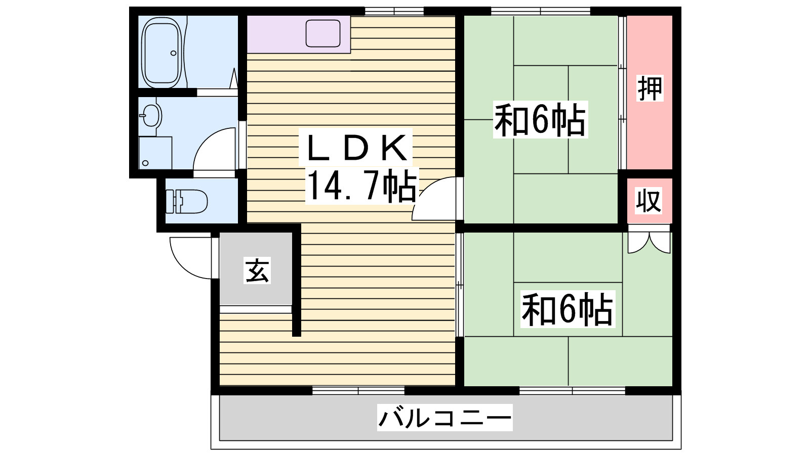 モアークレスト飾磨の間取り