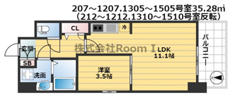 【間取り】 | プレサンス堺筋本町エグゼブラン