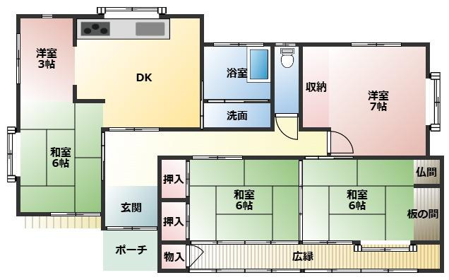 都城市安久町の中古一戸建の間取り