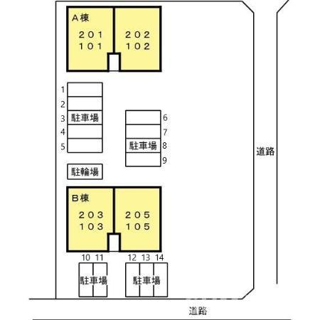 パティオ須屋Ａ棟の区画図